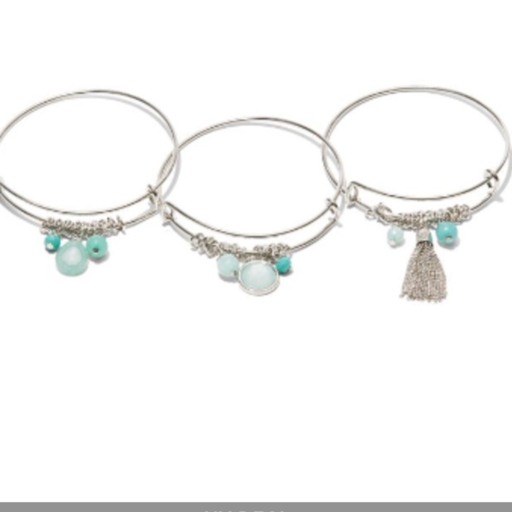 đź’˘newđź’˘ green opal 3-piece charm bangle set - Picture 2 of 2